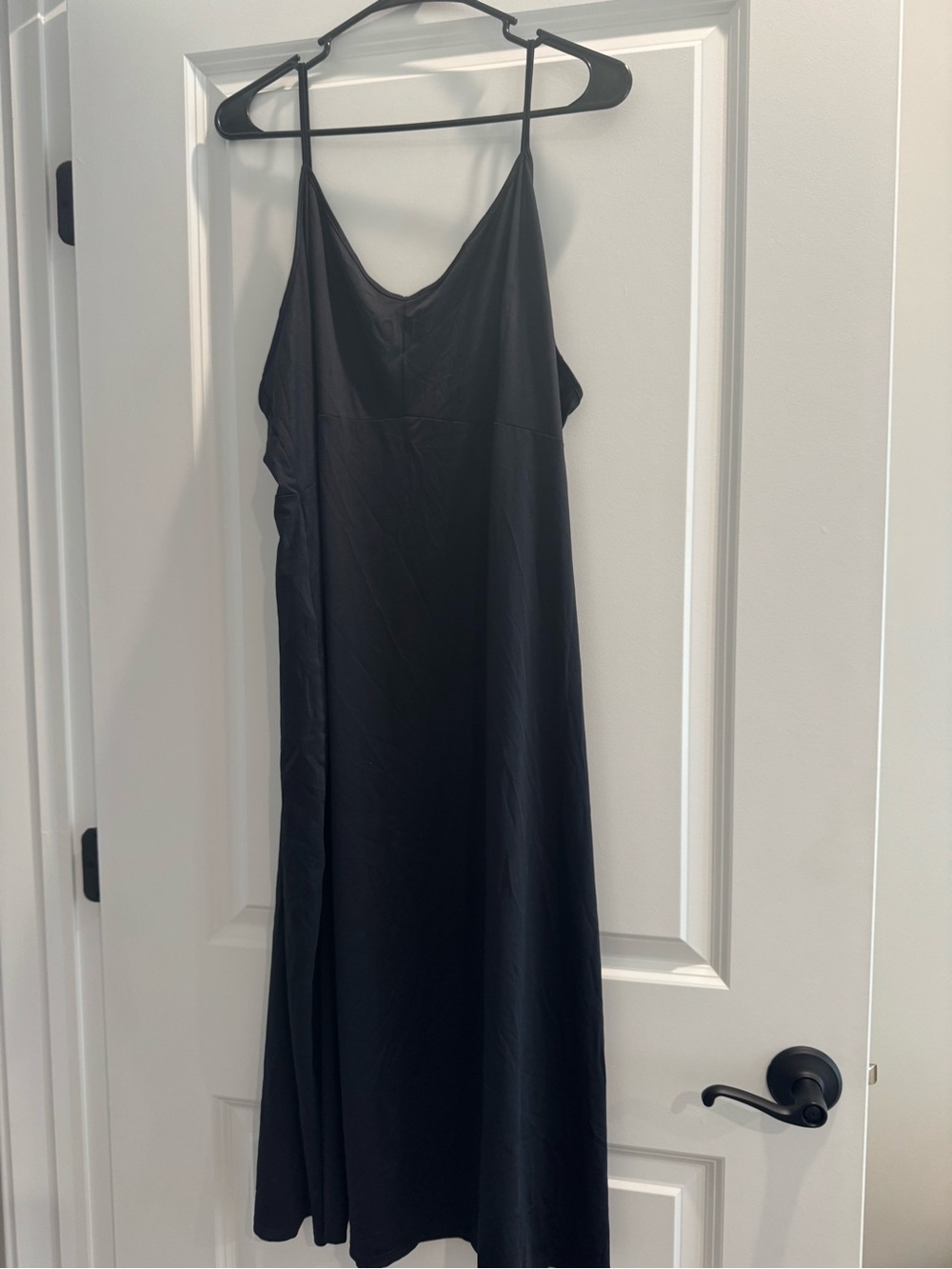 Black Slip Dress with Spaghetti Straps